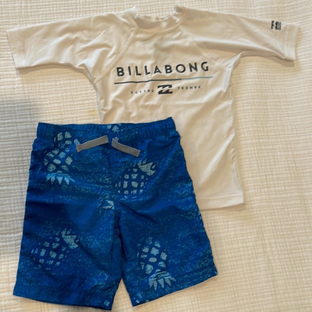 Billabong Rashguard and Tucker & Tate Swim Shorts